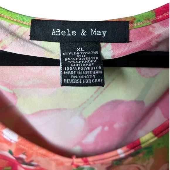 Adele & May women's floral sheer overlay blouse. Size XL - Picture 3 of 6